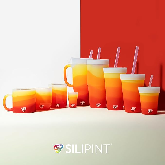 Silipint: 32oz Silicone Straw Tumbler, Unbreakable, Non-Toxic, Dishwasher Safe - Marigold Pack of 1