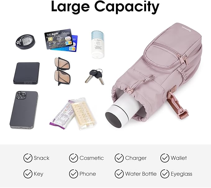 sportsnew Water Bottle Holder with Strap 32oz 40oz Insulated Water Bottle Carrier Sling Bag with Phone Pocket Crossbody