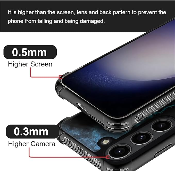 for Samsung Galaxy S23 Case, Blue Breathing Wolf Pattern Graphic Design Girl Boy Soft Silicone Hard Acrylic Shock Protection for Samsung Galaxy S23