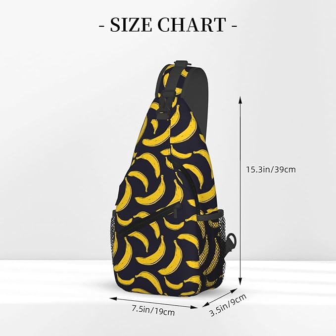 Pop Art Banana Sling Bag For Women Men Fashion Fruits Print Backpack Crossbody Shoulder Bag Sling Backpack Chest Bag Travel Hiking Casual Sport Daypack