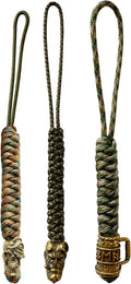 Handmade Lanyards with Brass Beads – Paracord 550 Survival Gear Leash for knives, Outdoor, and EDC Tools