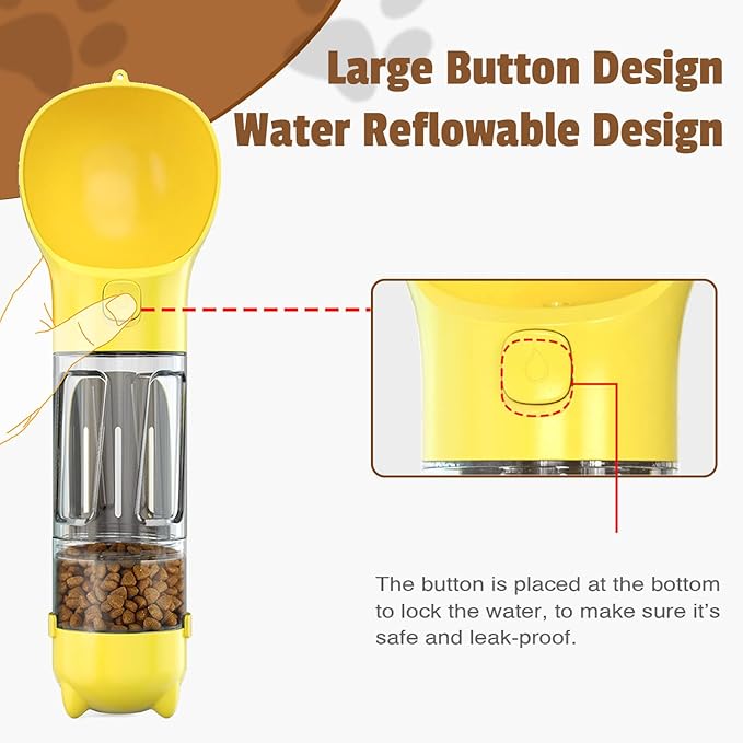 Portable Travel Water Collapsible Bowl Set Dispenser for Dog Walking Bag with Water Bottle Holder Small Size Dog 300ml