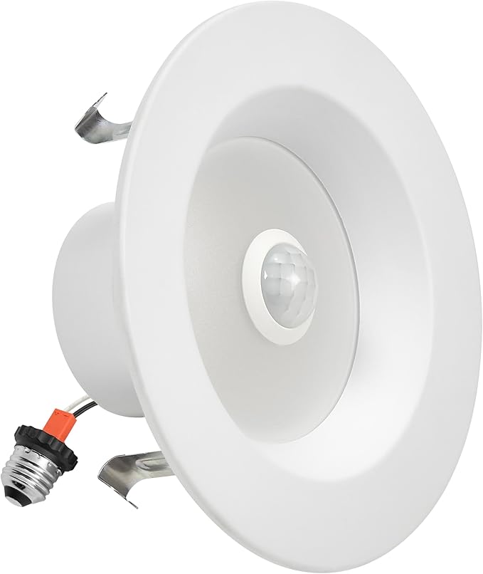 Maxxima 4 in. Retrofit LED PIR Motion Sensor Downlight - 1000 Lumens, 9 Watts, 5 CCT 2700K/3000K/3500K/4000K/5000K, Energy Efficient Indoor Ceiling Lighting Fixture