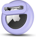 Tracker Holder for AirTag Gen 2/Gen 1 with Pin, Safe Hidden Lightweight GPS Tracker for Kids Compatible with Apple AirTag 2/1 for Child, Elderly, Pets Collar, Shoes (Purple, 1 Pack)
