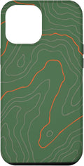 Backcountry Topo Guide Orange Lines Topographical Map Case for iPhone 12 Pro Max