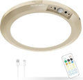 Battery Operated LED Celling Lights Fixture with Auto Motion Sensor, Smart Body Sensor Ceiling-mounted Lamps with 3 Colors/Brightness, Motion Detection Magnetic Celling Lights for Closet Shower-Gold
