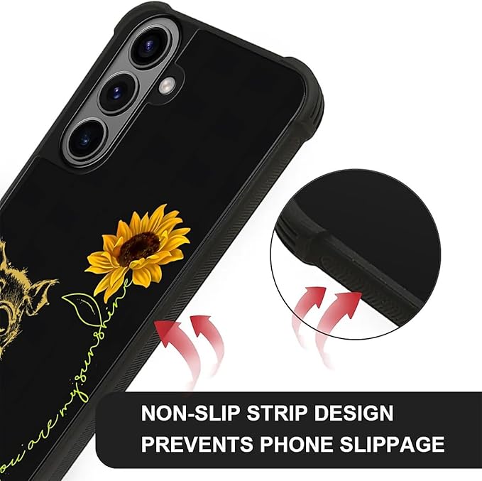 for Samsung Galaxy S26 Case,Graphic Design for Girl Boy Soft Silicone Hard Acrylic Shock Protection Designed for Samsung Galaxy S26 Pig Sunflower Yellow Sunshine Pattern
