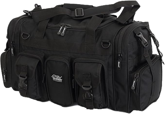 NPUSA Mens Large 22" Inch Black Duffel Duffle Military Molle Tactical Gear Shoulder Strap Travel Bag