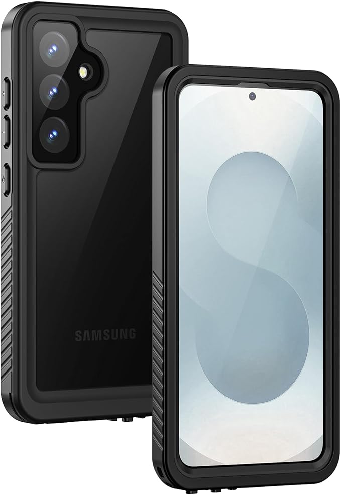 Lanhiem for Samsung Galaxy S25+ Plus Case, IP68 Waterproof Dustproof Case with Built-in Screen Protector, Rugged Full Body Shockproof Protective Cover for Galaxy S25 Plus 6.7 Inch, Black/Clear