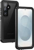 Lanhiem for Samsung Galaxy S25+ Plus Case, IP68 Waterproof Dustproof Case with Built-in Screen Protector, Rugged Full Body Shockproof Protective Cover for Galaxy S25 Plus 6.7 Inch, Black/Clear