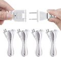 2 Prong Extension Cord,4-Pack Extension Cord for Indoor/Outdoor Use,US Male/Female Power Cable for NEMA 1-15P to NEMA 1-15R,White