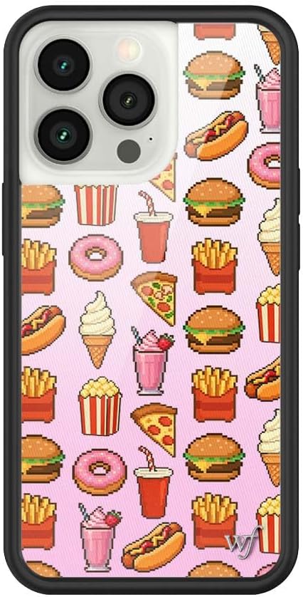 Wildflower Cases - Compatible with iPhone 13 Pro | Protective Black Bumper, 6.5ft Drop Test Certified, Women Owned Small Business | Food Court
