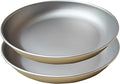Titanium Plate 2sets - 7.5Inch Ultralight For Backpacking, Hiking, Travel Dinnerware Easy Clean Compact