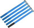 MECCANIXITY 5Pcs Reusable Battery Tie Down Straps,0.8x16" Blue Nylon Multipurpose Battery Hold Down Adjustable Cinch Strap Hook Loop Fastening Tie for Quadcopters FPV RC Drone Boat Car