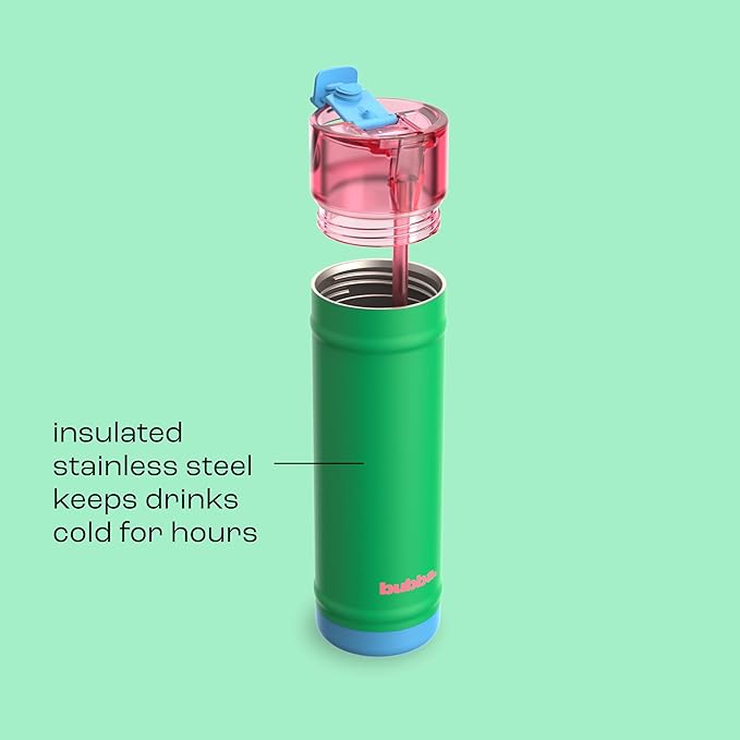 bubba 24 oz Dualsip Insulated Stainless Steel Water Bottle with Straw - Reusable, Leakproof, Lightweight, Dishwasher Safe, Lead-Free and BPA-Free, Fresh Serve