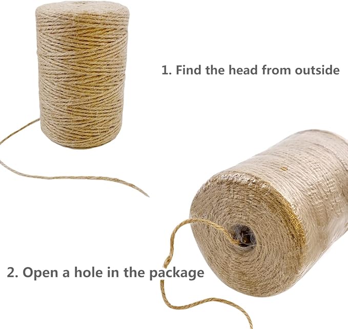 PerkHomy Natural Jute Twine 600 Feet Long Colored Twine Rope for Crafts Gift Wrapping Packing Gardening and Wedding Decor (Red)