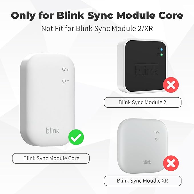 3 Blink Camera No Drill Wall Mount Bracket for Blink Outdoor 4 /2k / Blink Mini 2 with 1 Outlet Wall Mount for Blink Sync Module Core, No Screw Adhesive Camera Mount for Blink (Camera Not Included)