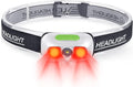 Rechargeable Headlamp, Ultra Bright 500 Lumen Head Lamp 5 Lighting Modes with Red Light, IPX4 Waterproof Adjustable Strap Headlamp Flashlight for Adult Emergency, Running, Camping, Cycling-White