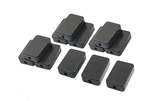 YXQ 55x35x15mm Junction Box w Hole Cover Small Waterproof Electric Project Case Black Plastic,12-Pack