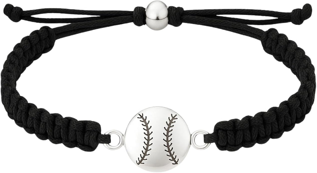 Sportybella - Baseball Bracelet, Baseball Jewelry, Adjustable Braided Baseball Bracelet, Baseball Gifts, Baseball Accessories