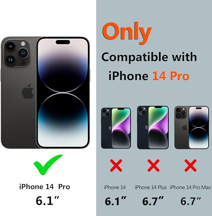 for iPhone 14 Pro Case Waterproof, [Shockproof] [Dustproof] [IP68 Waterproof] Full-Body Hard Case Built-in [Lens Screen Protection] for Diving Case (Black, for iPhone 14 Pro 6.1in)