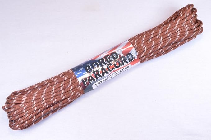 BORED? PARACORD! 550 lb Paracord – Ideal for Crafting, DIY Projects, Camping, Military & Active Outdoors – 300+ Colors – Tactical Parachute Cord Type III – Strong - Pigskin 50 Feet