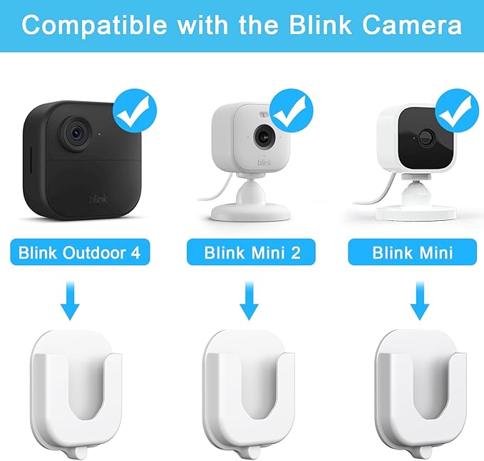 3 Pack Adhesive Wall Mount Bracket for Blink Mini/Mini 2 /Outdoor 4 /Indoor Camera Mount No Tools Need No Drill