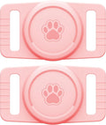 GOCII for Airtag Dog Collar Holder 2 Pack,Waterproof Dog Collar Holder for Apple AirTag(Gen 1 & 2),Silicone Air Tags Case for Dog Collars(Light Pink)