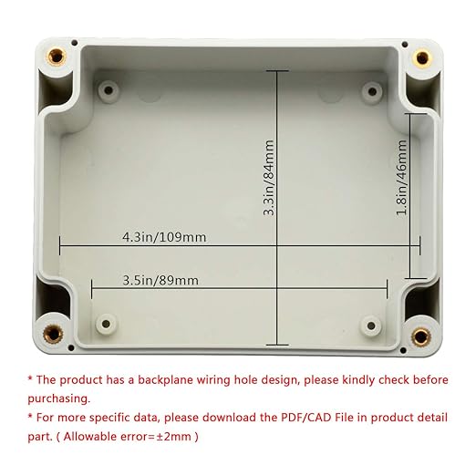LeMotech ABS Plastic Junction Box, Dustproof Waterproof IP65 Electrical Box - Universal Project Enclosure Grey, with PC Transparent/Clear Cover 4.53 x 3.54 x 2.16 inch (115 x 90 x 55 mm)
