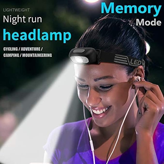 Rechargeable Headlamp 3 Pack, Ultra Bright 500 Lumen Head Lamp 5 Lighting Modes with Red Light, IPX4 Waterproof Adjustable Strap Headlamp Flashlight for Adult Emergency, Running, Camping, Cycling