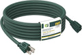 EP 25FT Green Outdoor Extension Cord, 16/3 SJTW Heavy Duty Waterproof, 3 Prong Grounded Plug, 13A 1625W 16AWG, Cold-Resistant Flexible Power Cable for Garden, Home, Christmas Lights