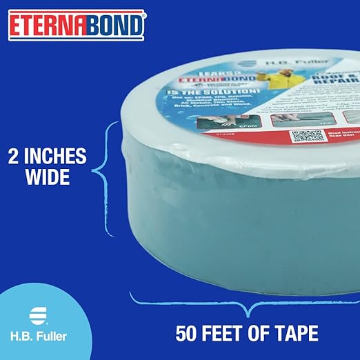 EternaBond RoofSeal Gray 2" x50' MicroSealant UV Stable RV Roof Seal Repair Tape | 35 mil Total Thickness - EB-RG020-50R - One-Step Durable, Waterproof and Airtight Sealant