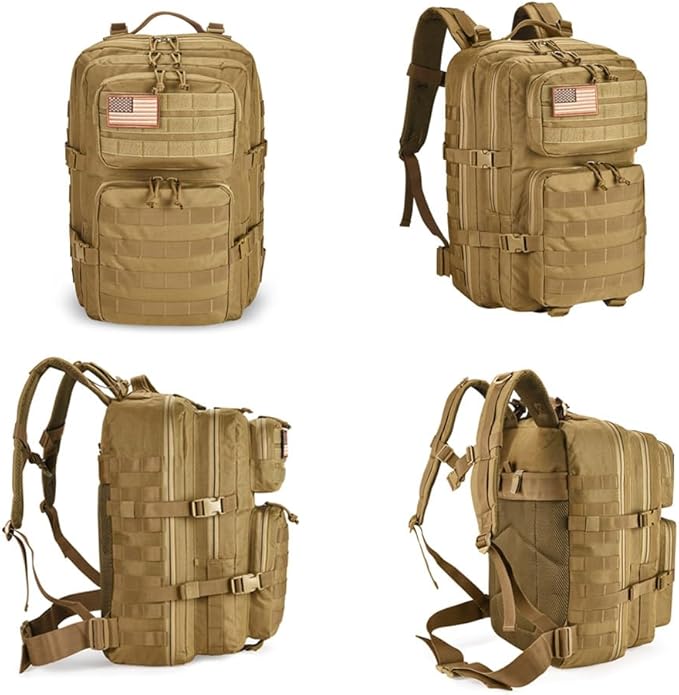45L Tactical Backpack for Men Women, Military Assault Pack with MOLLE, Large 3 Day Bug Out Bag for Hiking Camping
