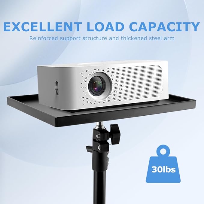 Projector Tripod Stand, Portable Laptop Tripod Stand, Multi Purpose DJ Equipment Studio Stand Mount Holder for Outdoor Office Home Stage, Adjustable Height 21.65 to 47.24 Inch