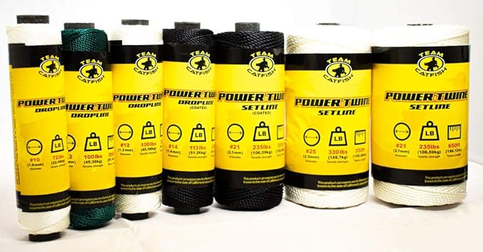 TEAM CATFISH Power Twine – Nylon Bank Line for Fishing, Bushcraft, Gardening, Home Improvement, Craft, Camping, Construction & More (#12 Line) 300 Feet, Green