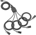 DEWENWILS 46FT Outdoor Extension Cord with Switch, 1 to 4 Splitter, Heavy Duty, Weatherproof, Black, 13A 125V 1625W, Ideal for Outdoor String Lights, Christmas Electrical Tools, Holiday Decorations