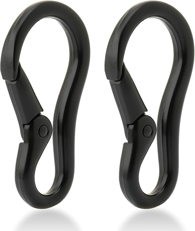 CRAFTMEMORE 2pcs 2 Inches Carabiner Spring Snap Hook Paracord Camping Keychain Accessories Push Gate Spring Clips HR8