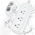 Outdoor Power Strip Weatherproof, IPX6 Waterproof Surge Protector with 3 Wide Outlets, 1625W/13A, 5FT Extension Cord, Wall Mountable for Indoor Outdoor, UL FCC Listed-White