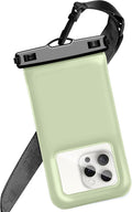 Floatable Soap Bubble Waterproof Phone Pouch Case with Crossbody Lanyard for iPhone 17 series 16 Pro Max/15 Pro/14/13, IP68 Cellphone Dry Bag Beach Cruise Ship Essential, 1 Pack-Mint Green-7″