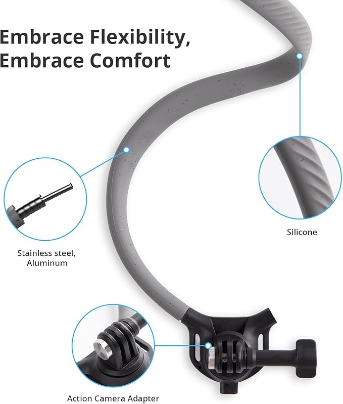 PGYTECH CapLock Quick Release Action Camera Neck Mount, Large Size Adjustable Strap, DJI Osmo Action 6/Pocket 4/3/Xtra Muse, GoPro 13-10, Insta360, Hands-Free POV Holder for Vlogging/Sports/Travel