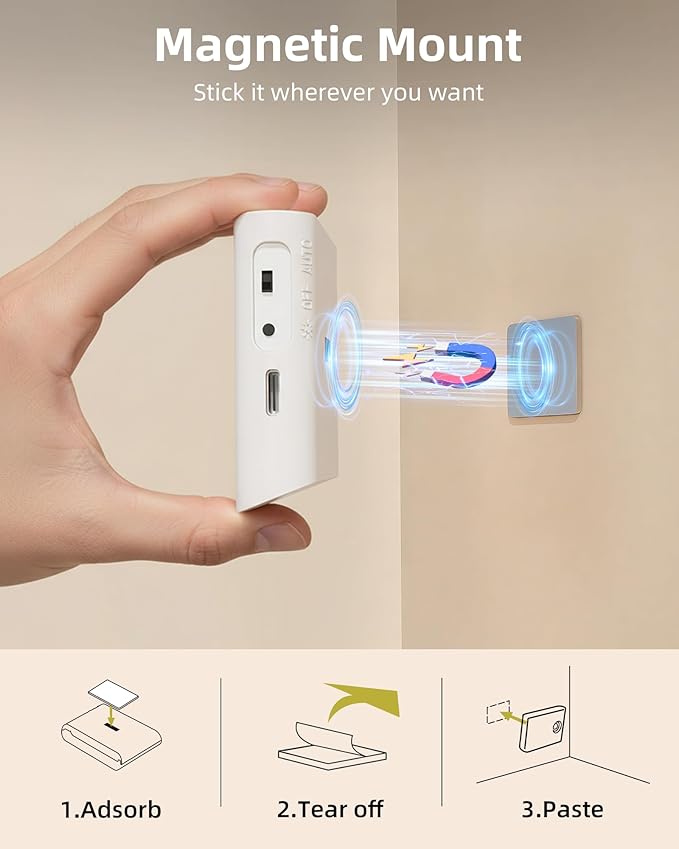 EZVALO 6 Pack Motion Sensor Night Lights, Sync LED Stair Lights Indoor, 1500mAh Rechargeable, Magnetic & Dimmable, 3000K Soft White, Portable Nightlight for Hallway, Stairs, Bathroom, Bedroom