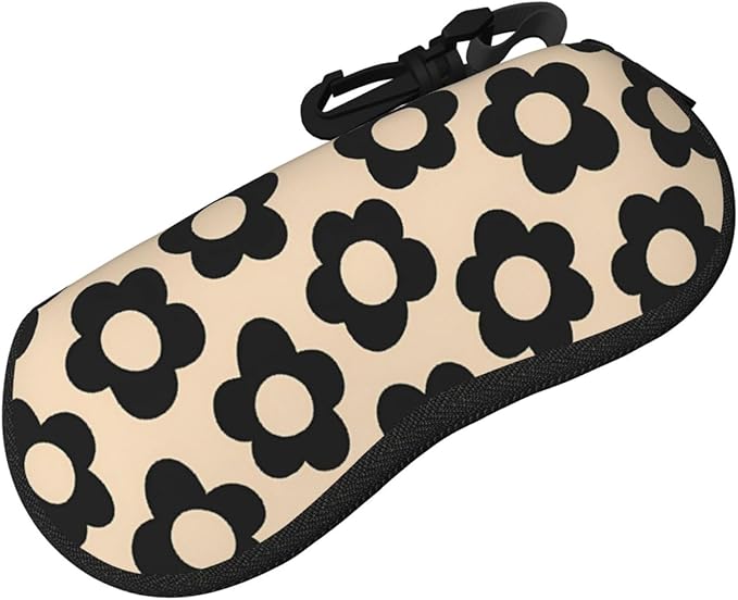 Watercolor Orca Whale Glasses Case Neoprene Portable Zipper Eyeglass Bag With Hook