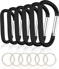 CampTek Carabiner Caribeaner Clip,3" Large Aluminum D Ring Shape Carabeaner with Keyring Keychain Hook