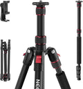 NEEWER Basics TP15 Camera Tripod Monopod, 68" Metal Heavy Duty Portable Travel DSLR Cell Phone Stand with Cellphone Holder Mount Compatible with iPhone Filming Video Recording, Ball Head Not Included