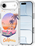 MOSNOVO for iPhone Air Case, Shockproof Military-Grade Protection 6.6ft Drop Tested, Camera Control, Clear Phone Case for iPhone 17 Air, Cali Cruise Design