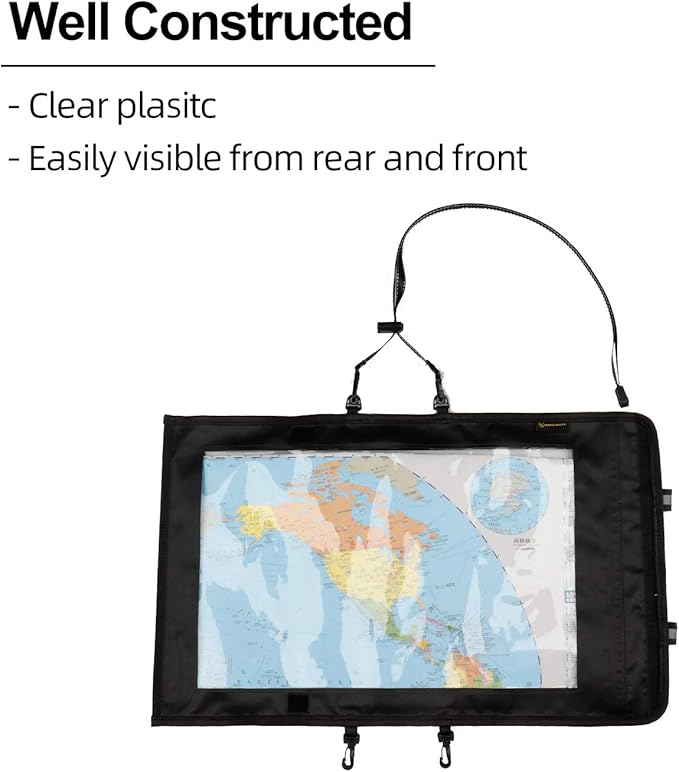 KOSIBATE Map Case, Waterproof Military Hiking Map Pouch Holder with Clear Window & Lanyard