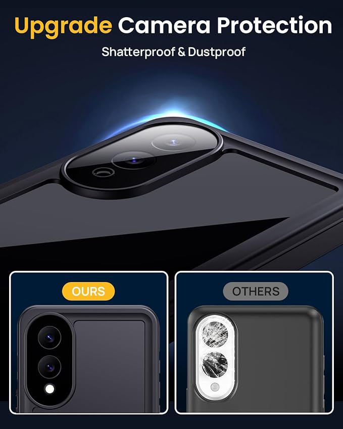 Lanhiem for Samsung Galaxy S25 Edge Phone Case, IP68 Waterproof Dustproof Case with Built-in Screen Protector, Rugged Full Body Protective Cover for Galaxy S25 Edge 6.7 Inch, Black