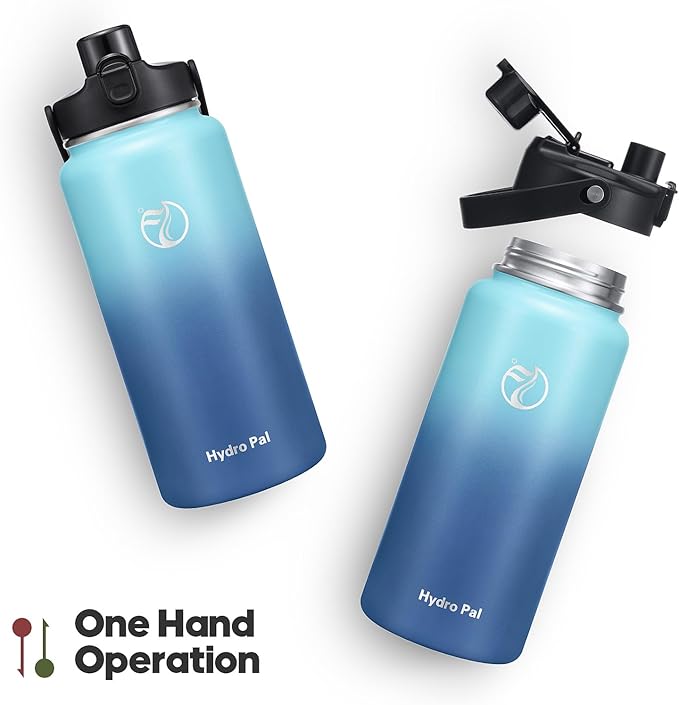 64oz Half Gallon Insulated Water Bottle with 2-in-1 Lid (Chug & Straw), Double Walled Vacuum Stainless Steel Water Bottles, Wide Mouth Leakproof Insulated Jug with Straw