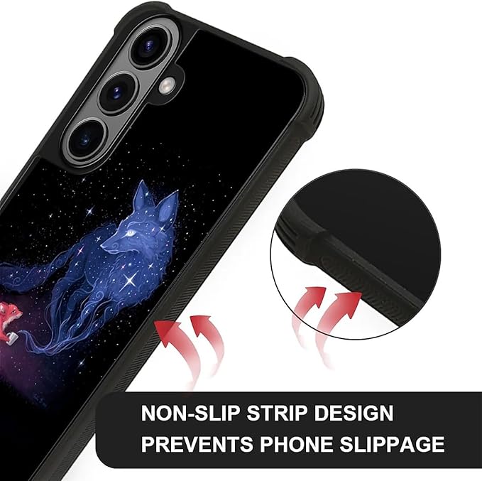 for Samsung Galaxy S26 Plus Case,Graphic Design for Girl Boy Soft Silicone Hard Acrylic Shock Protection Designed for Samsung Galaxy S26 Plus Galaxy Fox Wolf Pattern