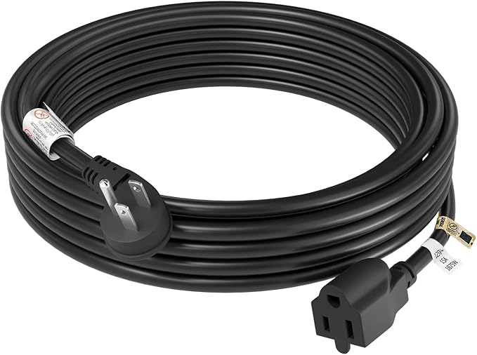 FIRMERST 1875W 15 Feet Extension Cord 14 AWG 15A Flat Plug Black